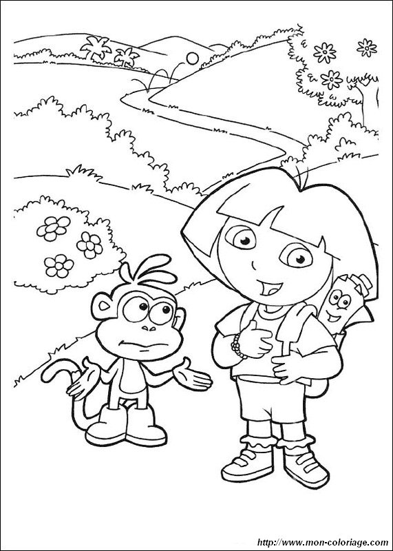 dora the explorer backpack coloring pages