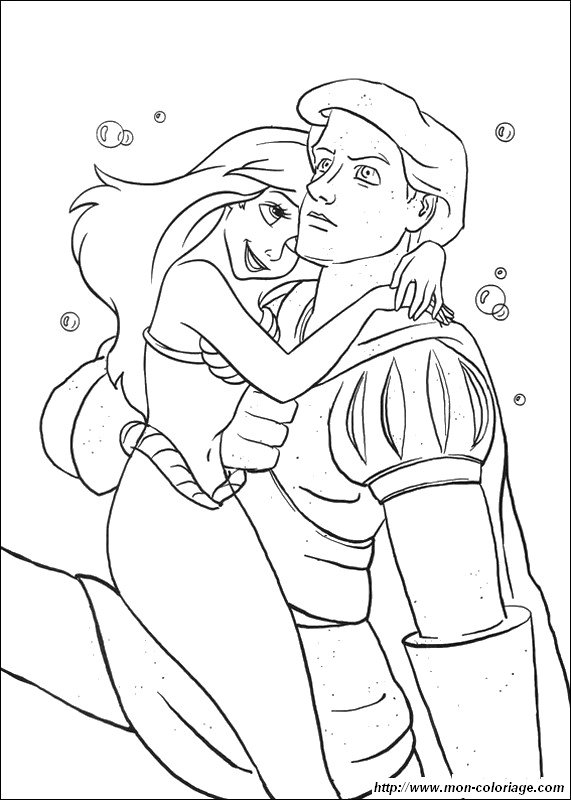 The Little Mermaid Ariel And Eric Coloring Pages