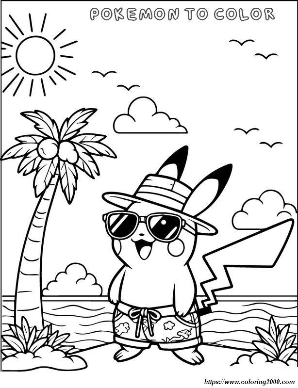 picture Pikachu love the beach